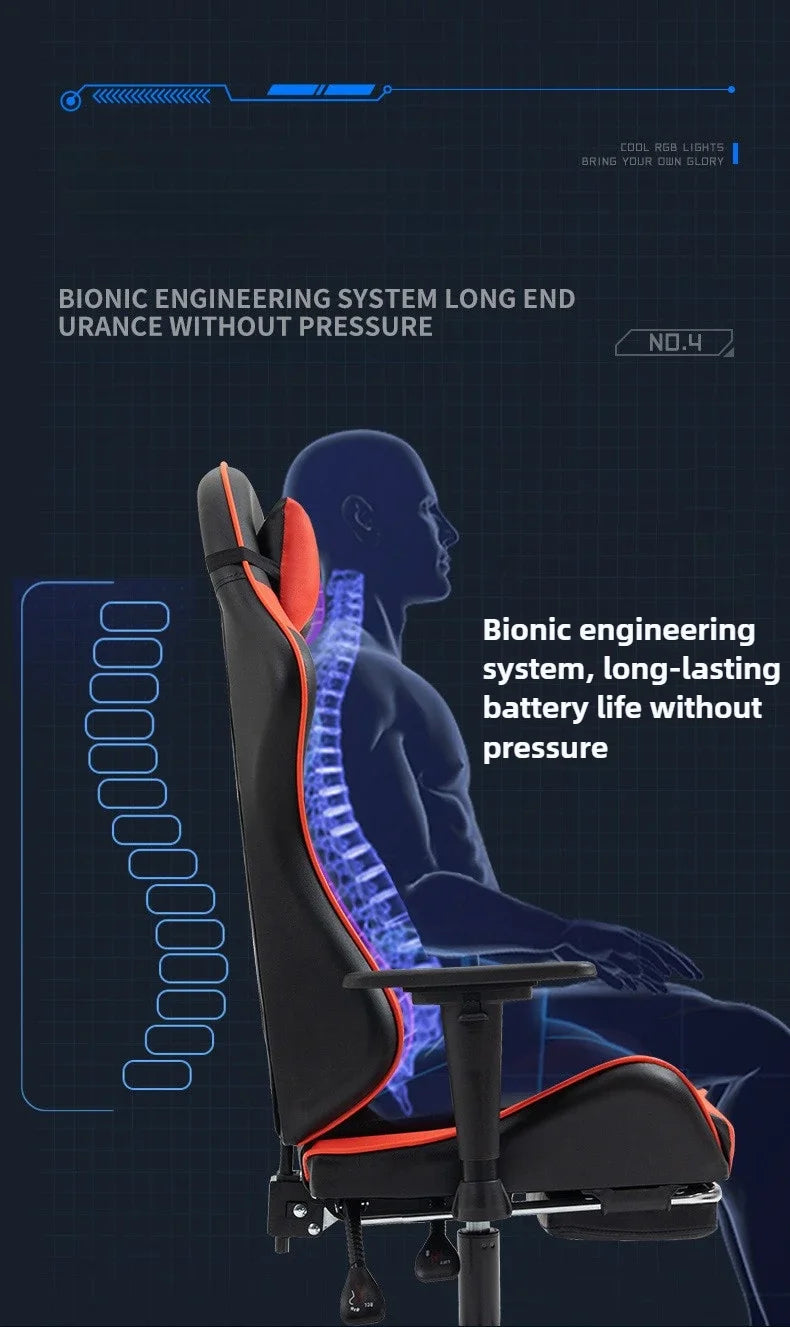 Gaming Gaming Chair Ergonomic Comfortable Leather Gaming Chair Reclining Lifting High Back Rotating Racing Gaming Chair
