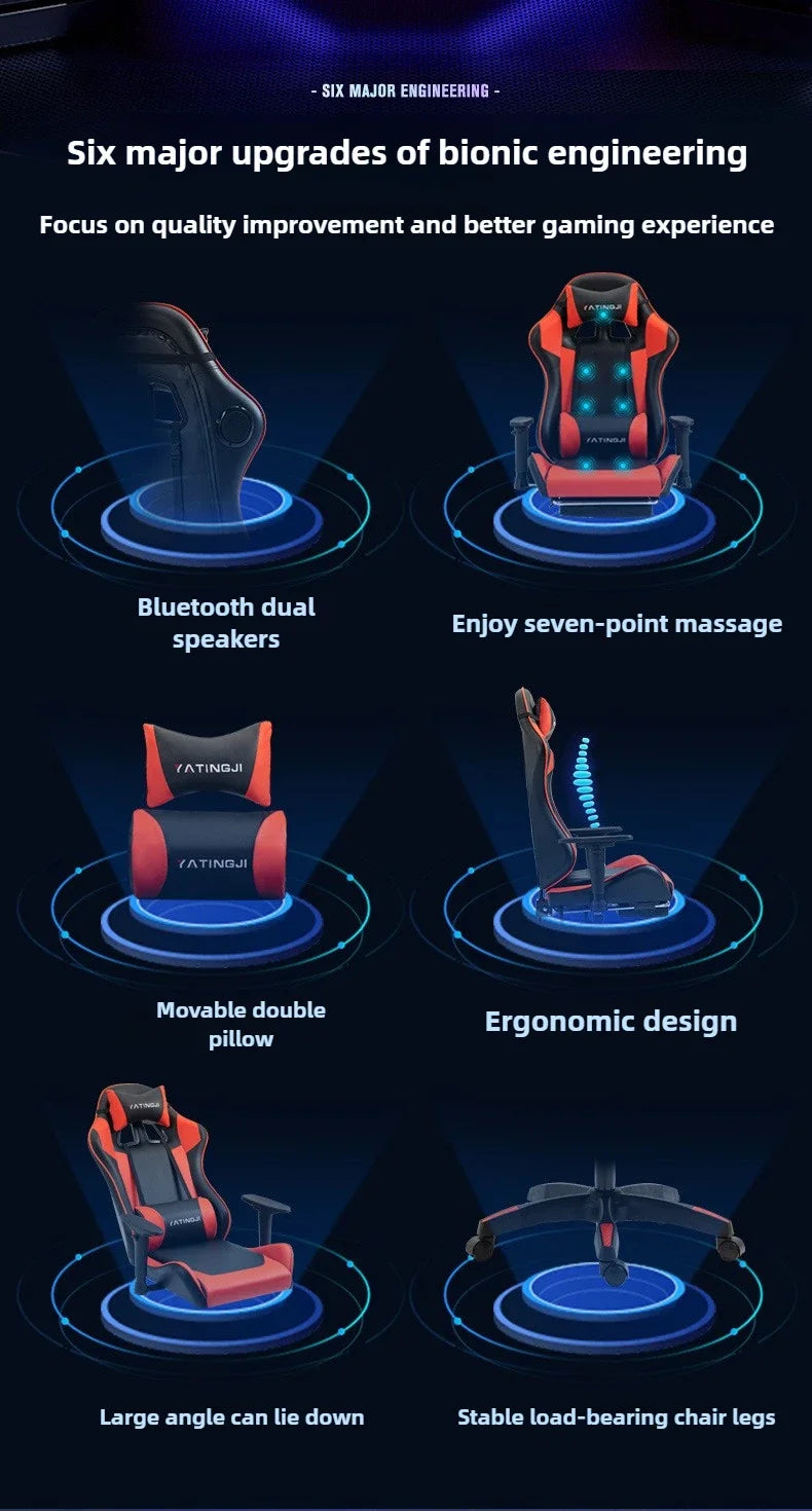 Gaming Gaming Chair Ergonomic Comfortable Leather Gaming Chair Reclining Lifting High Back Rotating Racing Gaming Chair