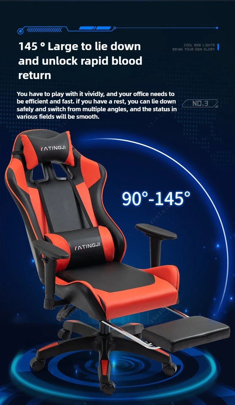 Gaming Gaming Chair Ergonomic Comfortable Leather Gaming Chair Reclining Lifting High Back Rotating Racing Gaming Chair