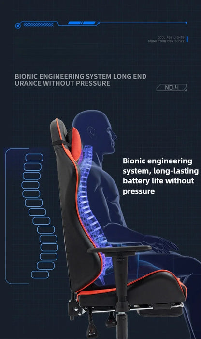 Gaming Gaming Chair Ergonomic Comfortable Leather Gaming Chair Reclining Lifting High Back Rotating Racing Gaming Chair